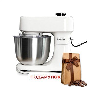 Планетарний міксер SOKANY SK-05016, 1500 Вт, чаша 6 л з підігрівом, вбудовані ваги, сенсорна панель + ПОДАРУНОК: Кава мелена 250 г SK-05016 фото