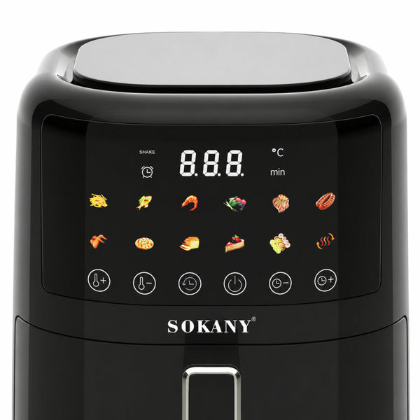 Електричний аерогриль SOKANY SK-10083 з антипригарною чашею 8 л, Чорний + ПОДАРУНОК: Кава мелена 250г SK-10083 фото